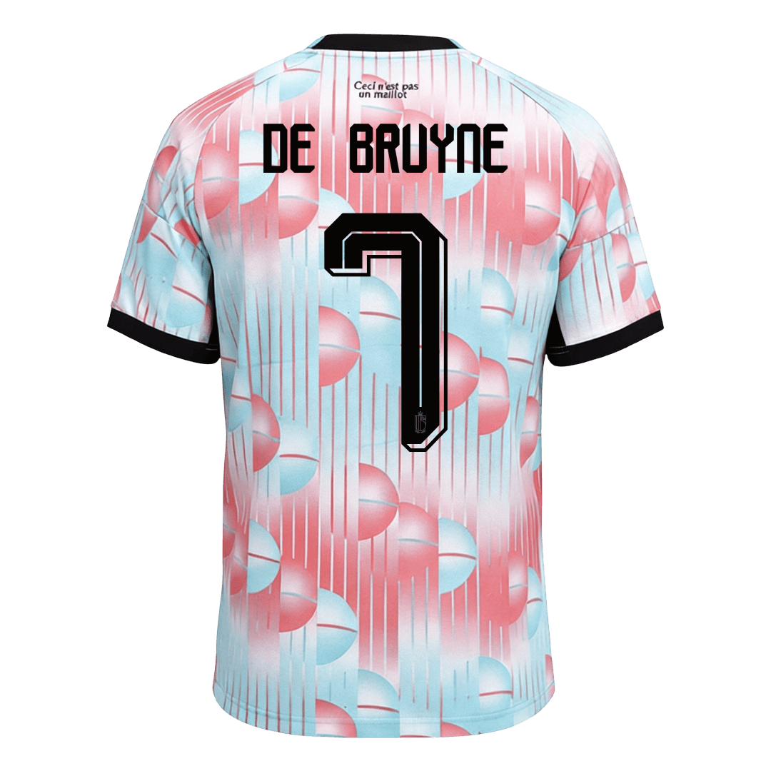DE BRUYNE #7 Maillot Extérieur Belgique - Coupe du Monde 2026 Bleu et Rose