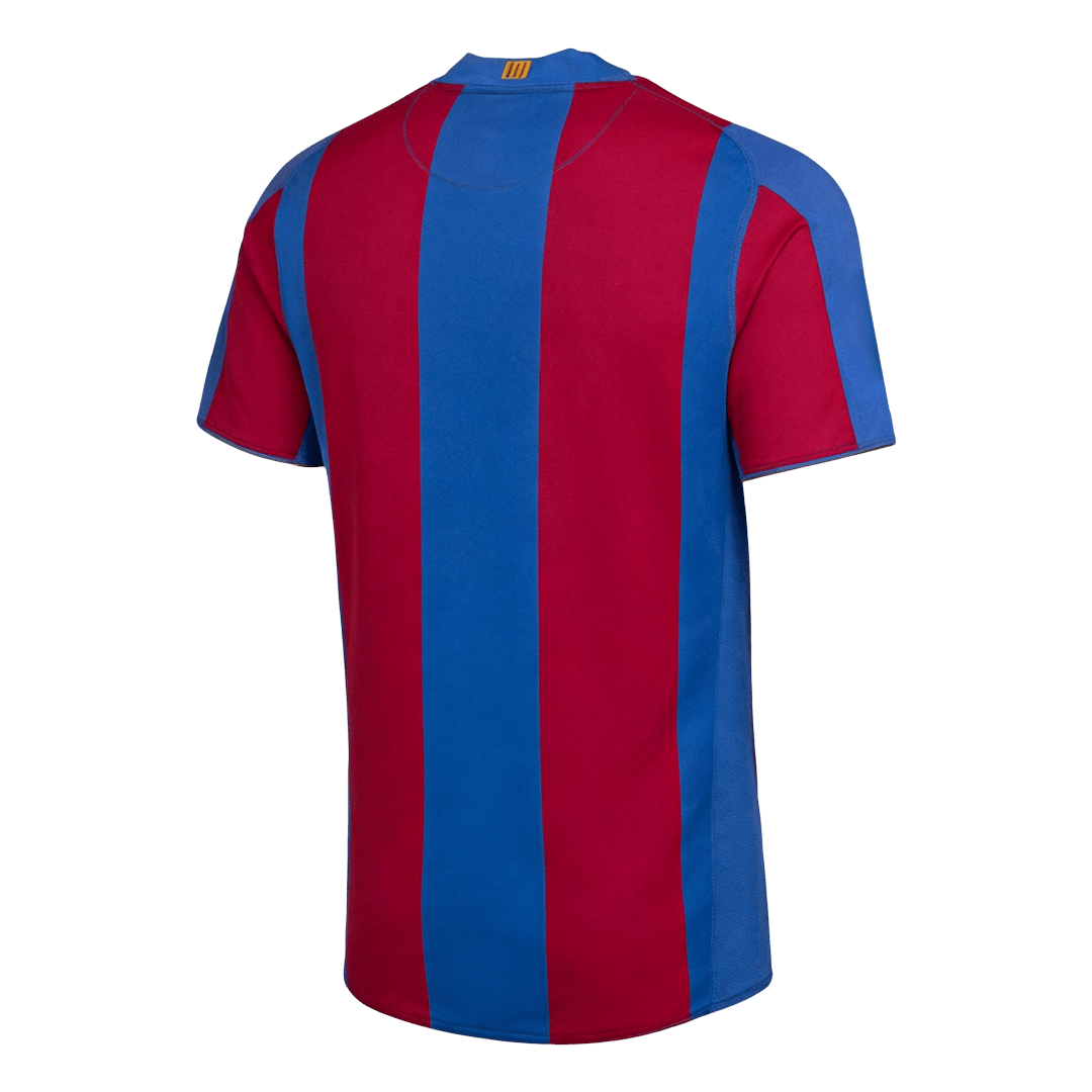 Maillot Domicile Rétro Barcelone 2007/08 Bleu&Grenat