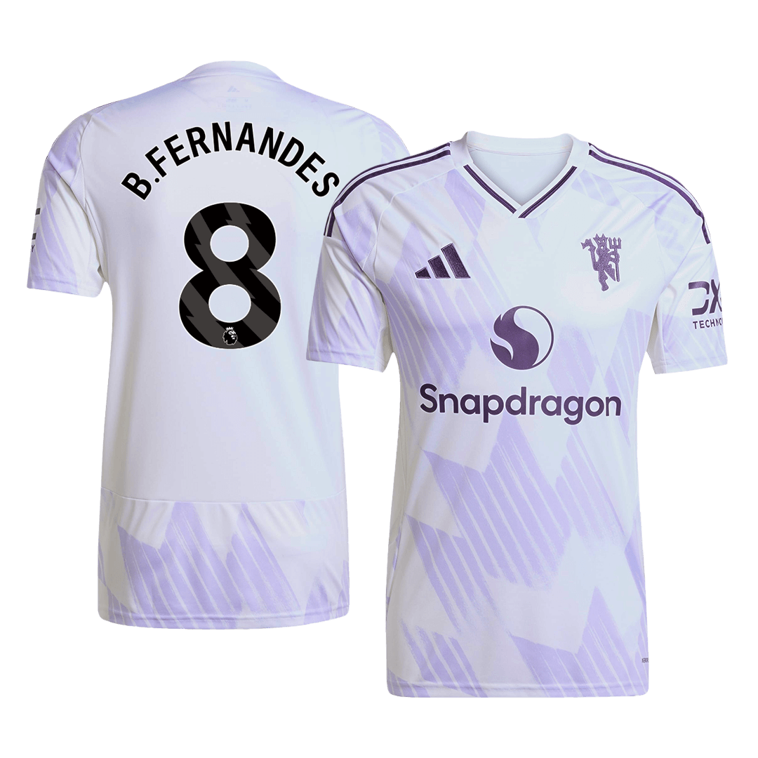 B.FERNANDES #8 Maillot Extérieur Manchester United 2025/26 Blanc