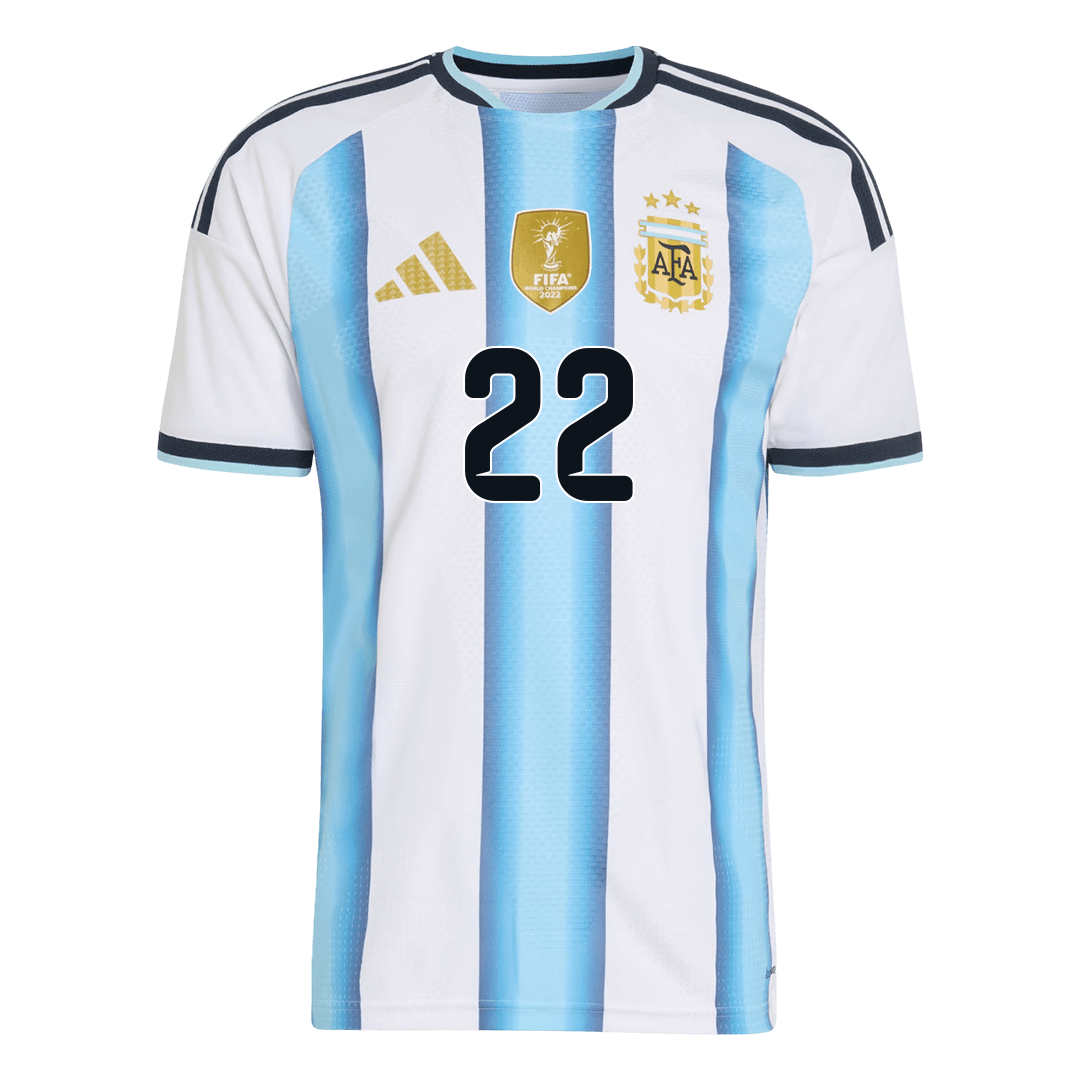 L. MARTINEZ #22 Argentine Domicile Maillot - Coupe du Monde 2026 Joueur Bleu et Blanc