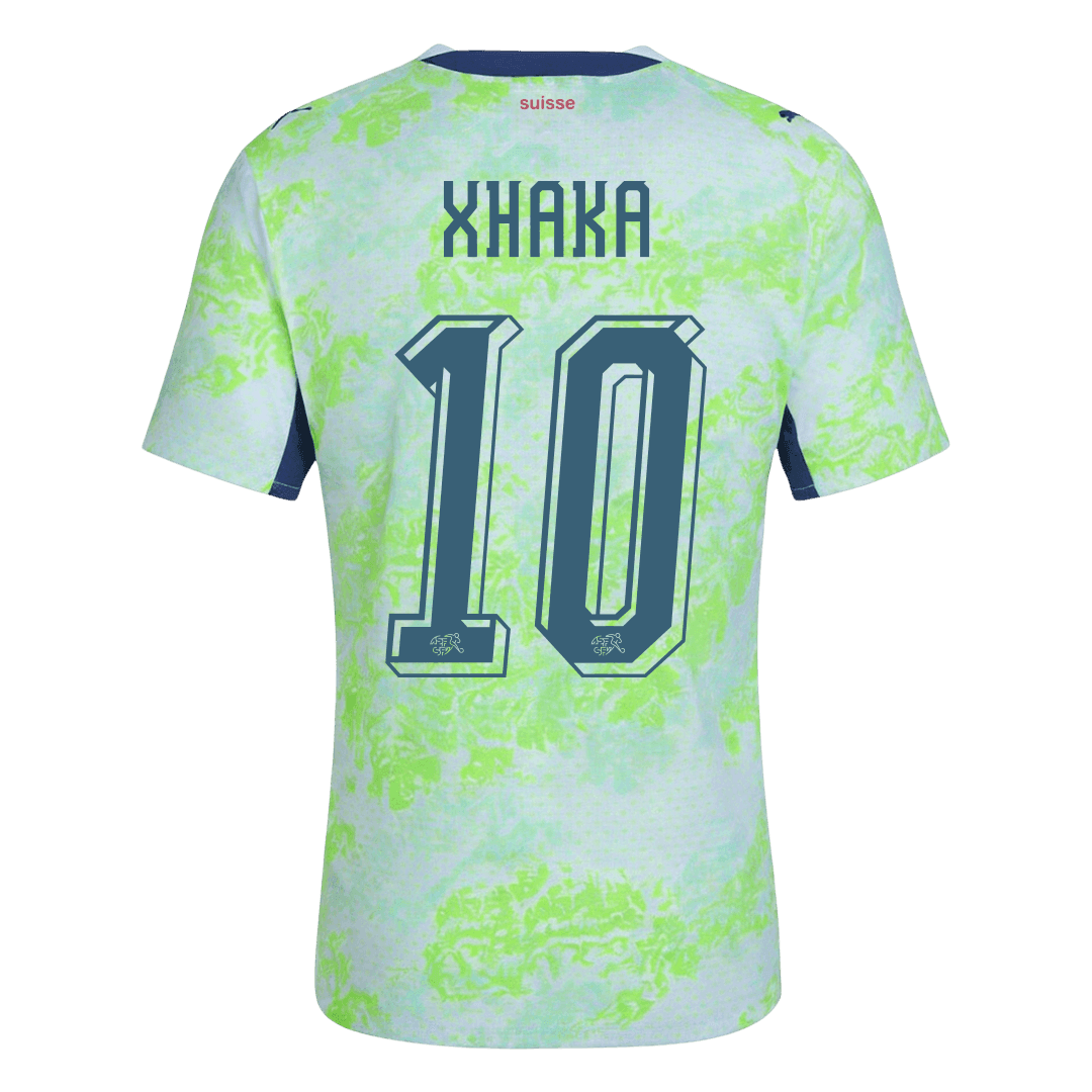 XHAKA #10 Maillot Suisse Extérieur - Coupe du Monde 2026 Vert Joueur