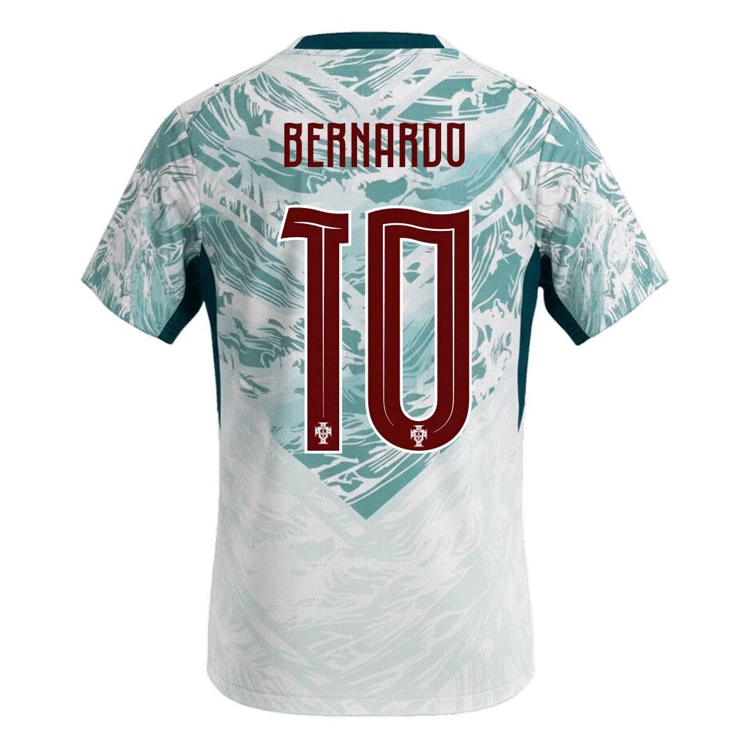 Maillot extérieur Portugal BERNARDO #10 - Coupe du Monde 2026 Blanc&Vert