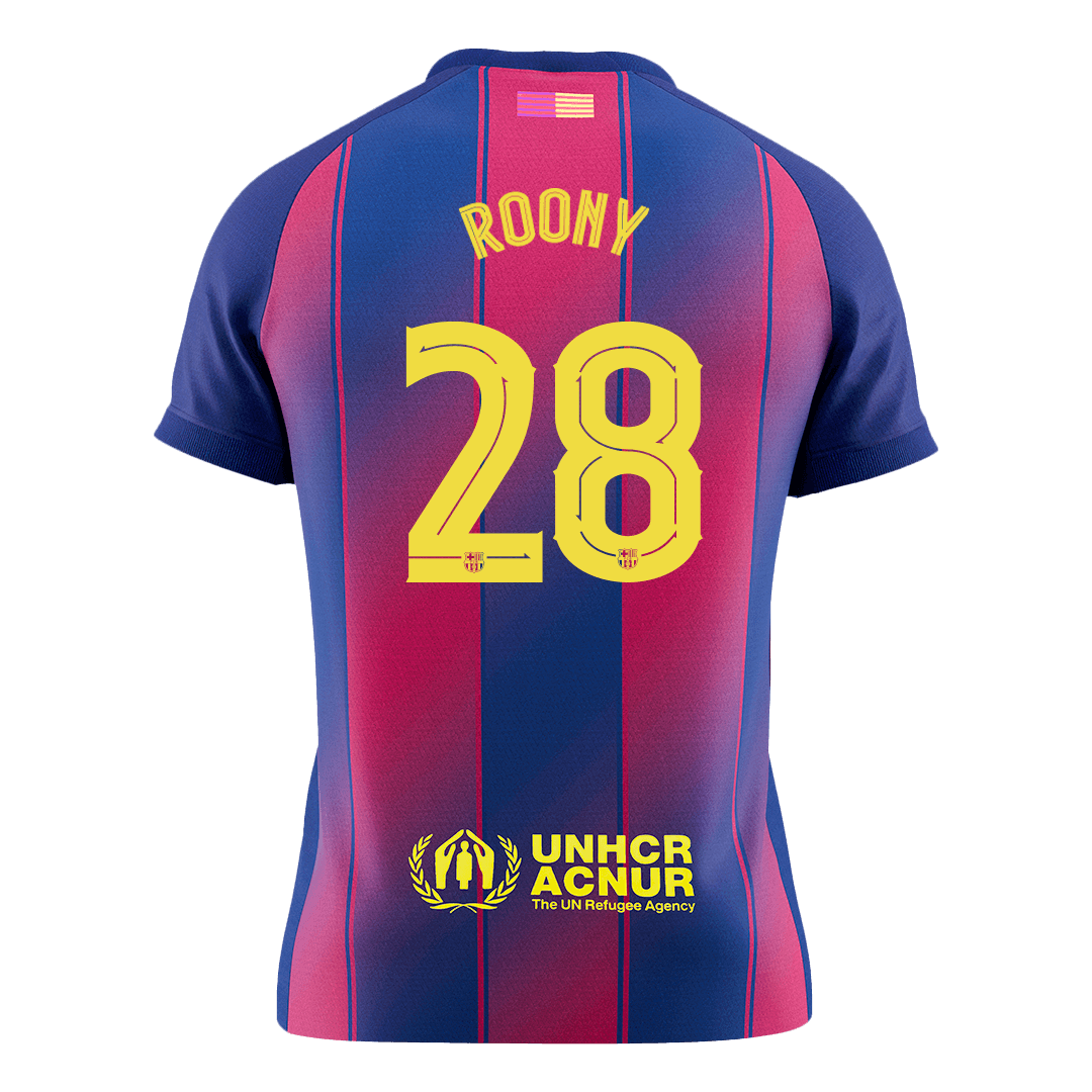 ROONY #28 Barcelone Domicile Maillot 2025/26 Rouge&Bleu - UCL - Super