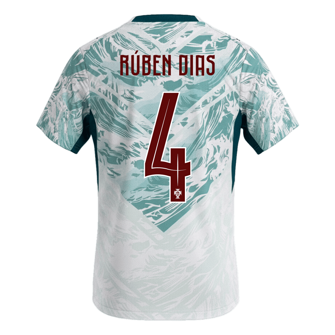 RÚBEN DIAS #4 Portugal Maillot Extérieur - Coupe du Monde 2026 Blanc&Vert