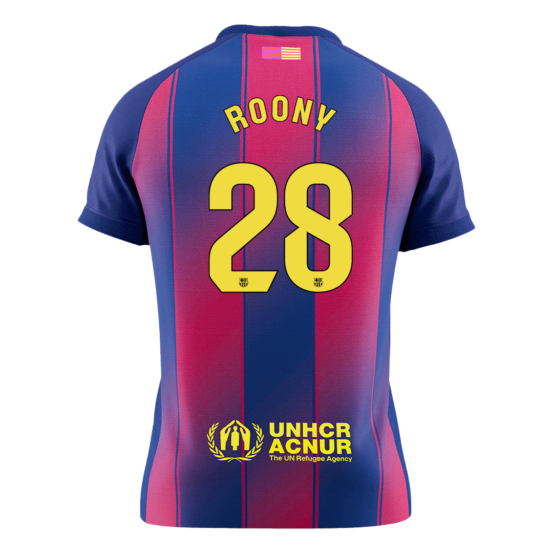 ROONY #28 Barcelona Domicile Maillot 2025/26 Rouge&Bleu - Super