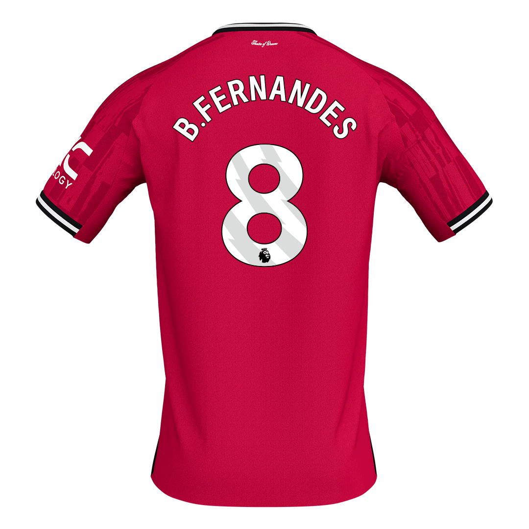 B.FERNANDES #8 Manchester United Domicile Maillot 2025/26 Rouge - Superbe