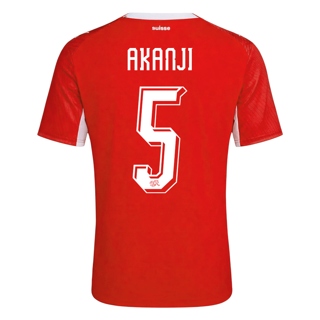 AKANJI #5 Maillot Domicile Suisse - Coupe du Monde 2026 Rouge