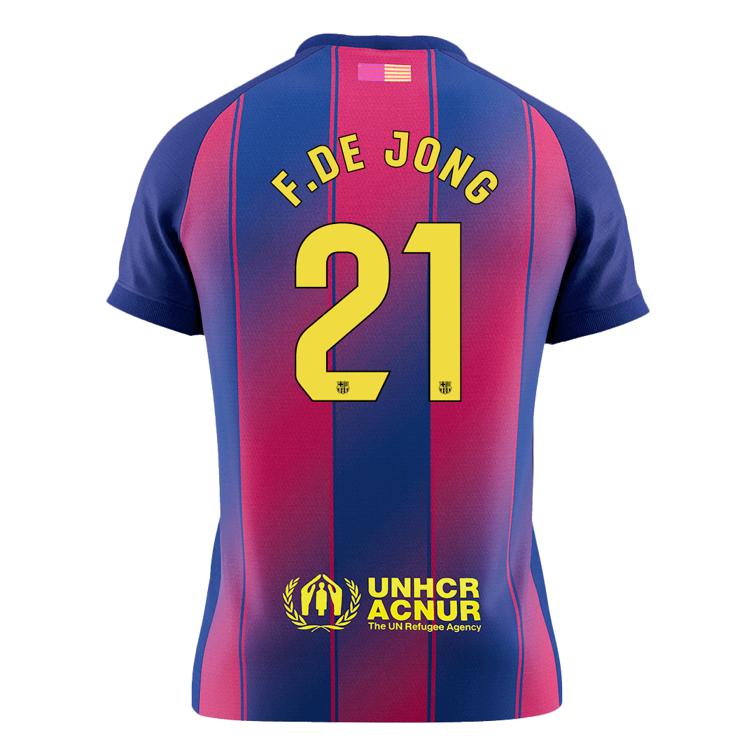 F.DE JONG #21 Barcelona Domicile Maillot 2025/26 Rouge&Bleu - Super