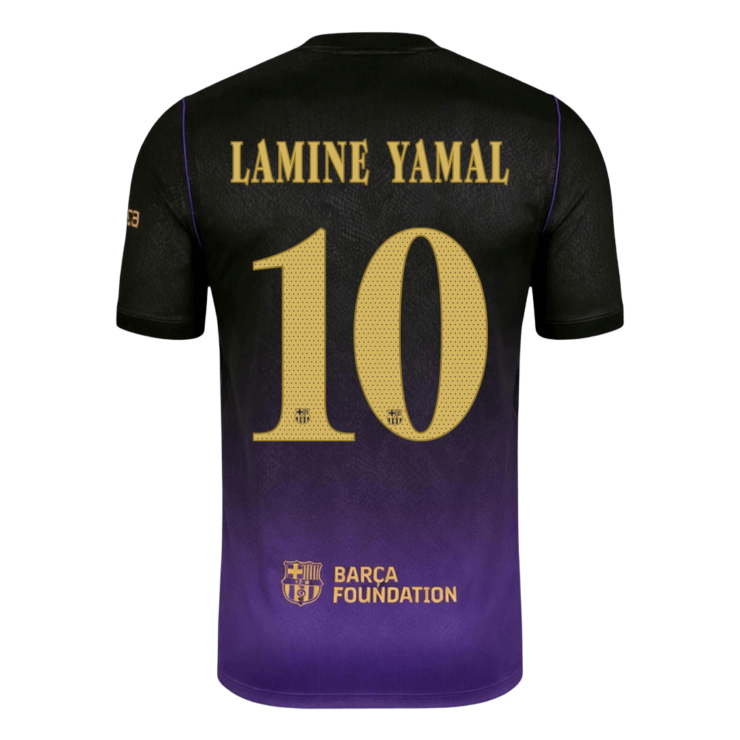 LAMINE YAMAL #10 Barcelona Extérieur Maillot 2026/27 Black/Purple - UCL