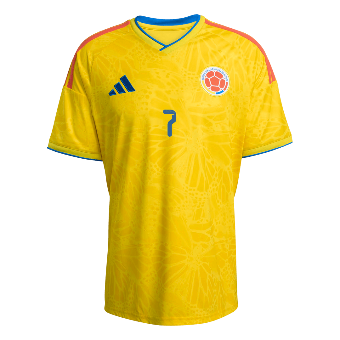 LUIS DÍAZ #7 Colombie Maillot Domicile - Coupe du Monde 2026 Jaune