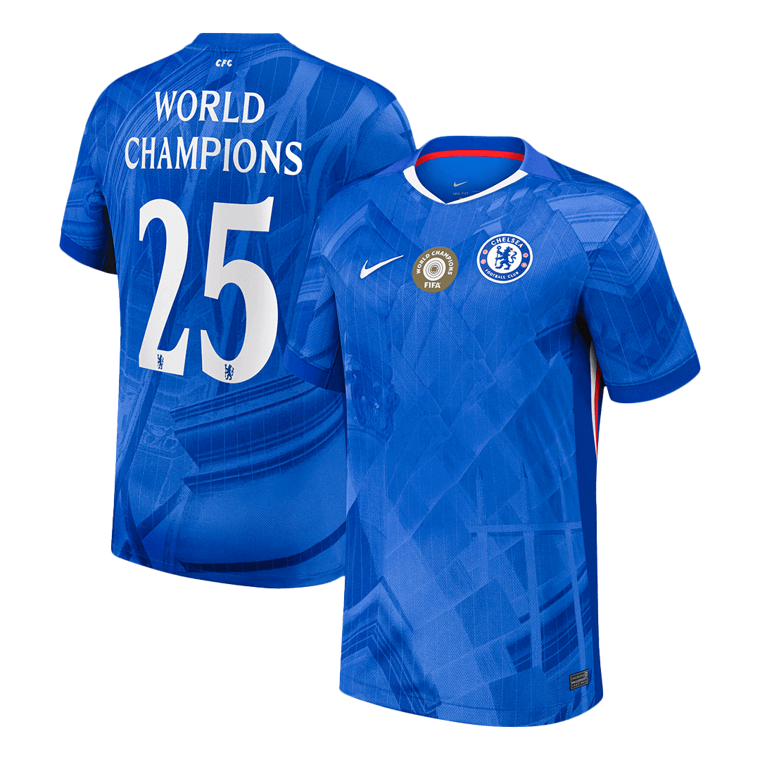 CHAMPIONS DU MONDE #25 Chelsea Domicile Maillot 2025/26 Bleu - Super