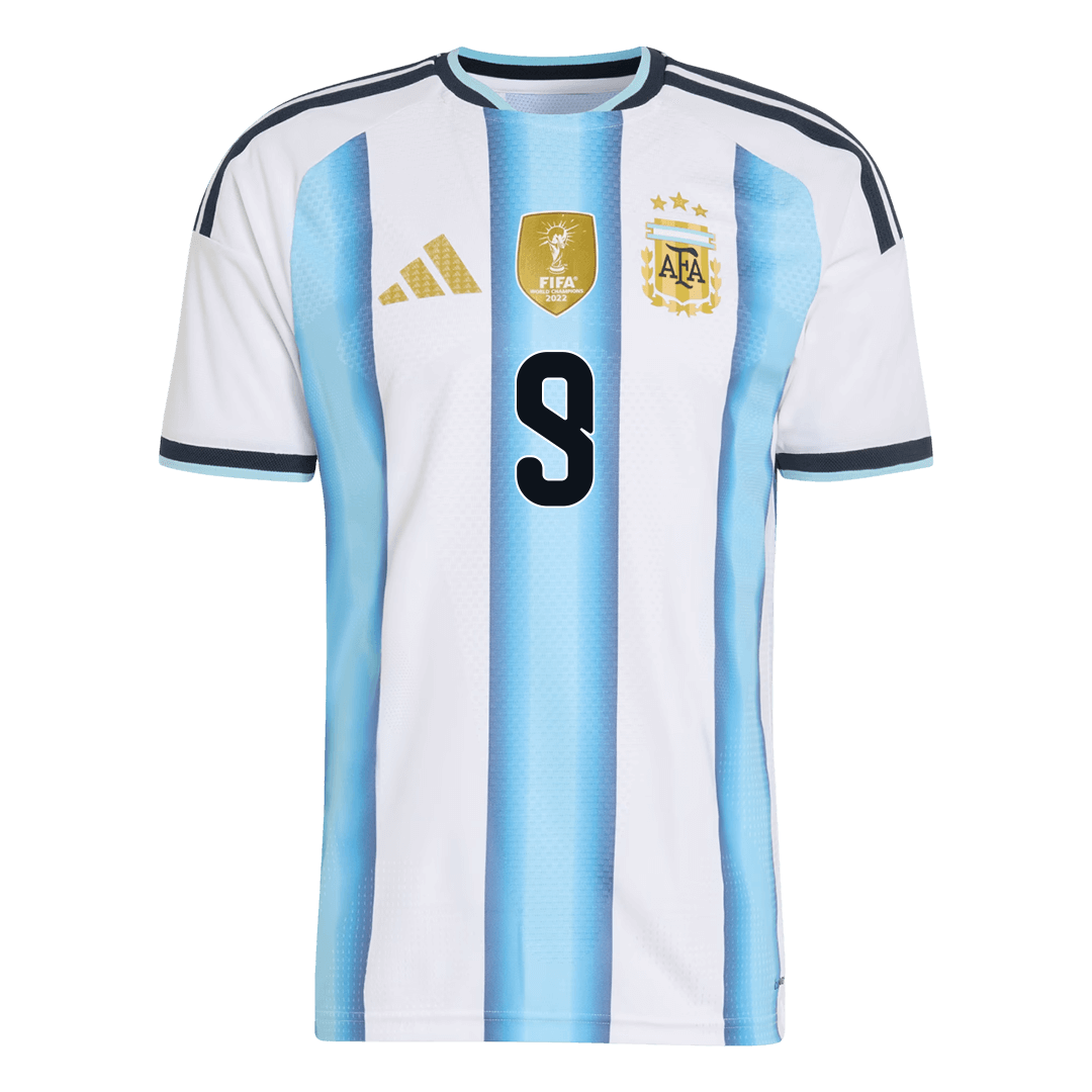 J. ALVAREZ #9 Maillot Domicile Argentine - Coupe du Monde 2026 Bleu&Blanc Joueur