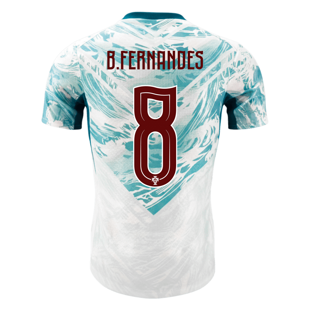 B.FERNANDES #8 Portugal Extérieur Maillot - Coupe du Monde 2026 Blanc&Vert Joueur