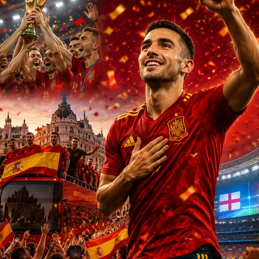 Illustration du sacre mondial de l Espagne et du prochain rendez-vous Angleterre - Espagne du 26 septembre 2026