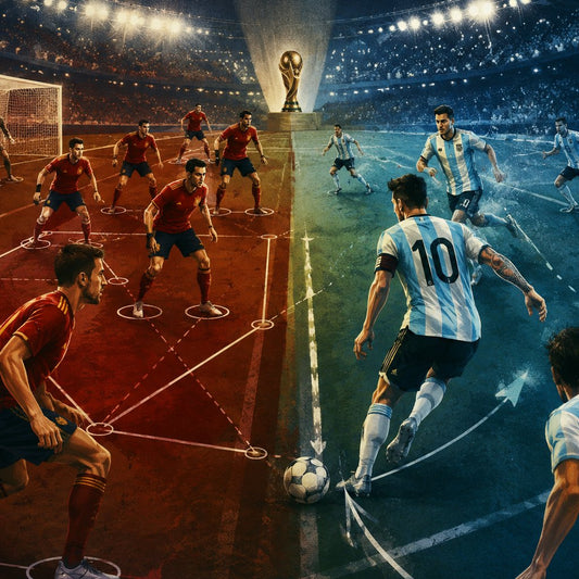 Illustration tactique de la finale du Mondial 2026 entre l'Espagne et l'Argentine