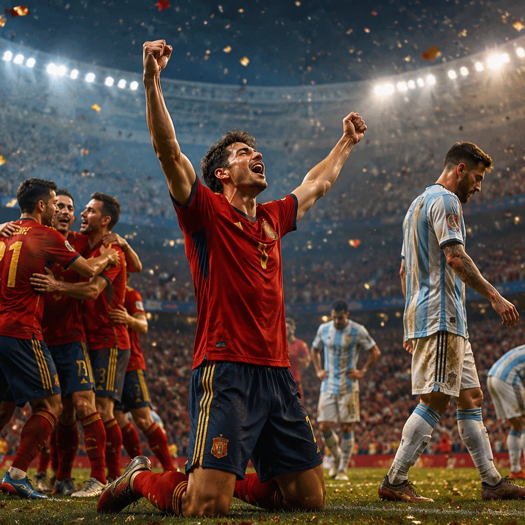 Illustration de l'Espagne championne du Mondial 2026 après sa victoire contre l'Argentine