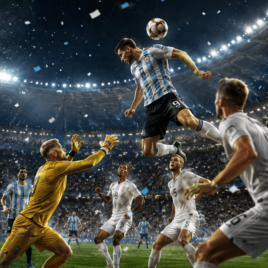 Illustration d'une demi-finale du Mondial 2026 entre l'Argentine et l'Angleterre, avant la finale contre l'Espagne