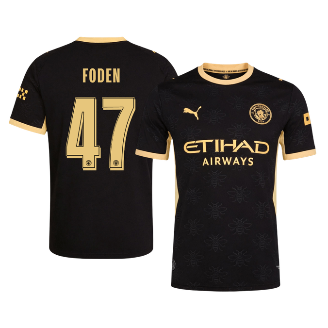 FODEN #47 Manchester City Extérieur Maillot 2026/27 Noir Joueur - UCL
