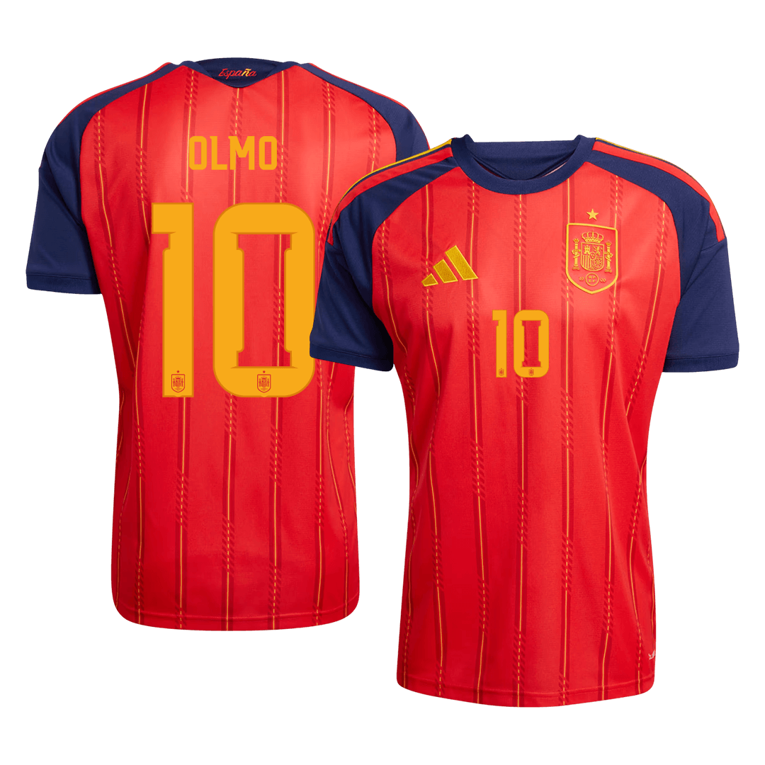 OLMO #10 Espagne Domicile Maillot - Coupe du Monde 2026 Rouge - Superbe