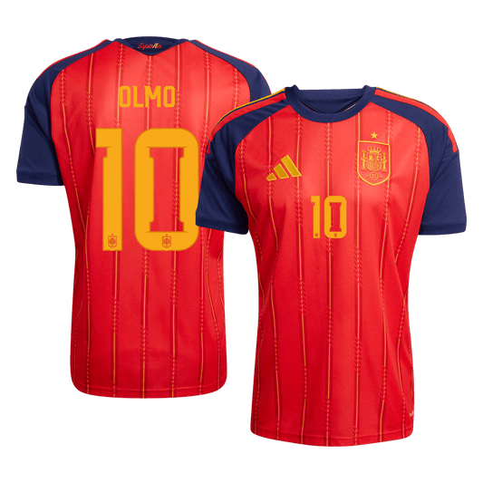 OLMO #10 Espagne Domicile Maillot - Coupe du Monde 2026 Rouge - Superbe