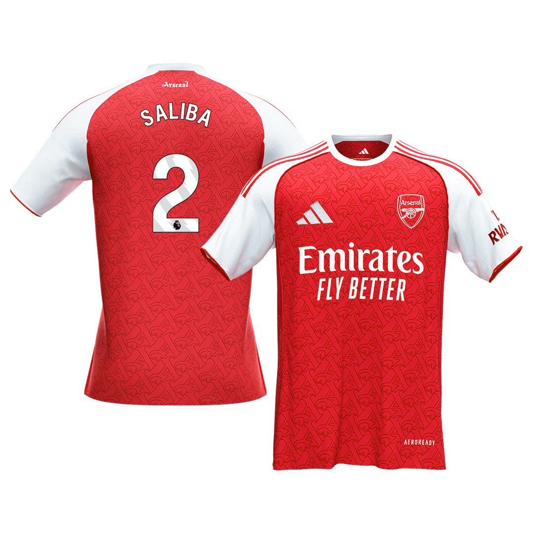 SALIBA #2 Maillot Domicile Arsenal 2025/26 Rouge - Super