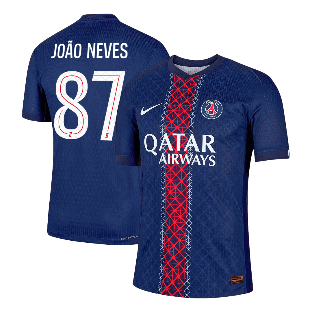 JOÃO NEVES #87 Maillot Domicile PSG 2025/26 Bleu marine Joueur