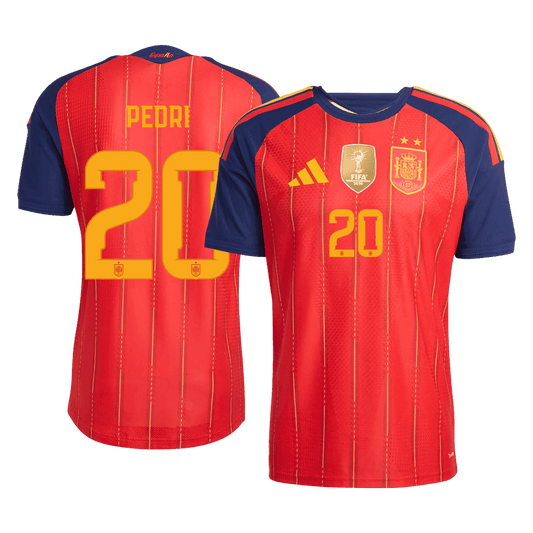 PEDRI #20 Espagne Domicile Maillot - Coupe du Monde 2026 Rouge Joueur