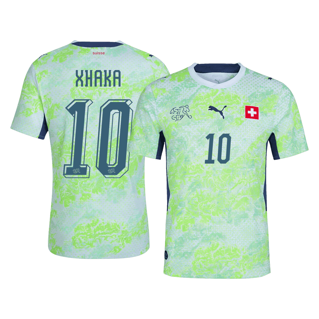 XHAKA #10 Maillot Suisse Extérieur - Coupe du Monde 2026 Vert Joueur