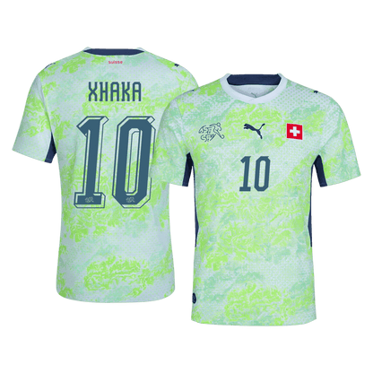 XHAKA #10 Maillot Suisse Extérieur - Coupe du Monde 2026 Vert Joueur