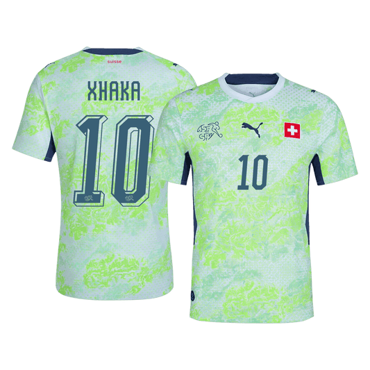 XHAKA #10 Maillot Suisse Extérieur - Coupe du Monde 2026 Vert Joueur