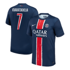 KVARATSKHELIA #7 PSG Home Jersey 2024/25 Navy - UCL