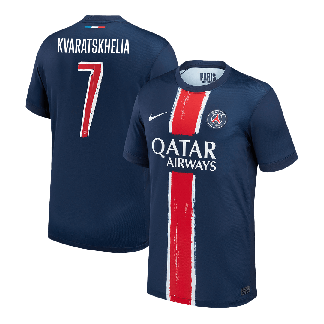 KVARATSKHELIA #7 PSG Home Jersey 2024/25 Navy - UCL