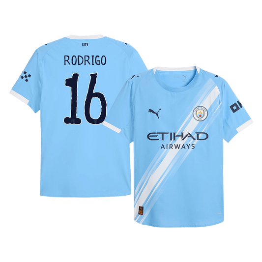RODRIGO #16 Maillot domicile Manchester City - Coupe du Monde 2025/26 Bleu Joueur - Coupe du Monde des Clubs