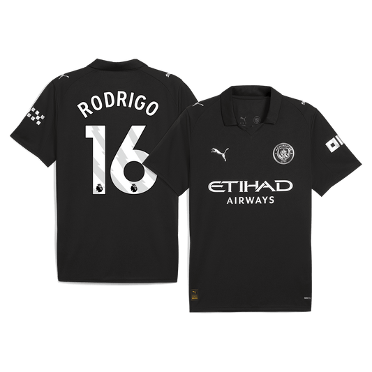 RODRIGO #16 Manchester City Maillot Extérieur 2025/26 Noir