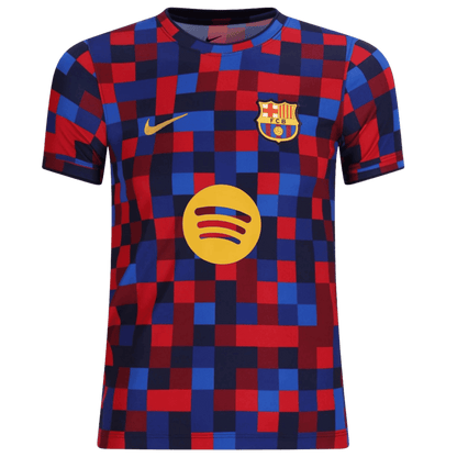 قميص برشلونة قبل المباراة 2026/27 باللونين الأحمر والأزرق