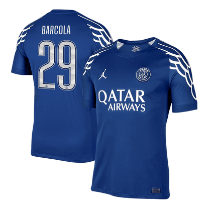 BARCOLA #29 Maillot Extérieur PSG Quatrième 2024/25 Bleu marine - UCL