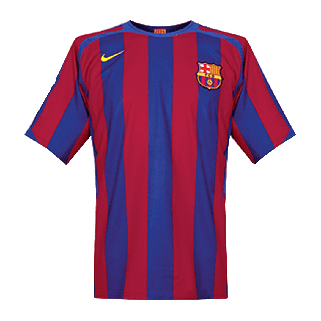 Maillot Rétro Domicile Barcelone 2005/06 Rouge&Bleu - UCL
