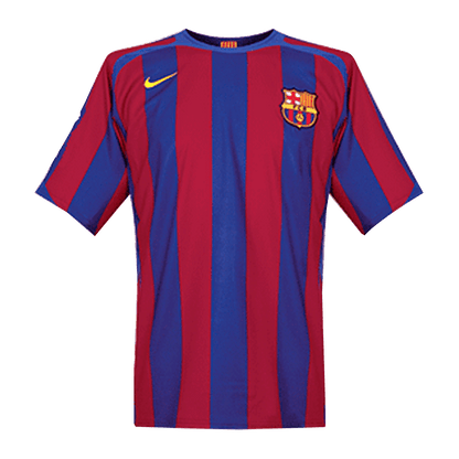Maillot Rétro Domicile Barcelone 2005/06 Rouge&Bleu - UCL