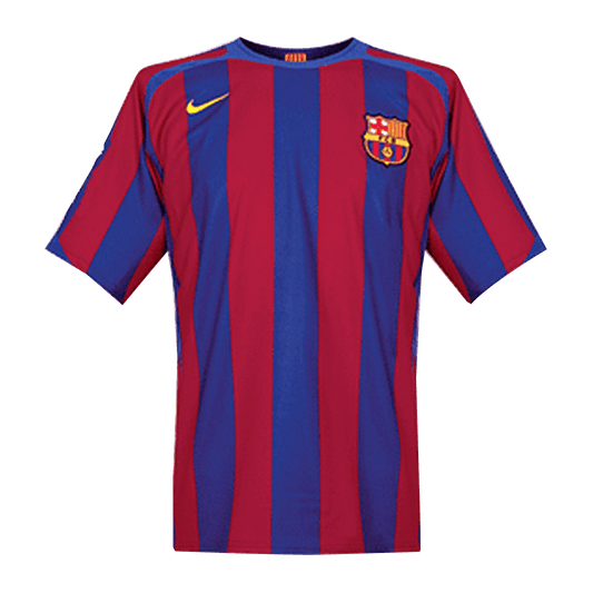 Maillot Rétro Domicile Barcelone 2005/06 Rouge&Bleu - UCL