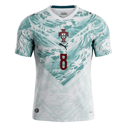 B.FERNANDES #8 Portugal Maillot Extérieur - Coupe du Monde 2026 Blanc&Vert