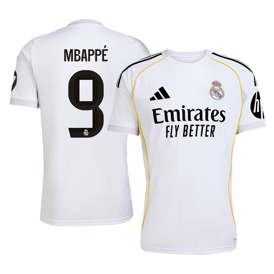 MBAPPÉ #9 Real Madrid Domicile Maillot 2025/26 Blanc - Superbe