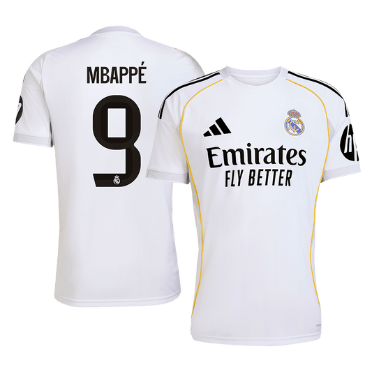 MBAPPÉ #9 Real Madrid Domicile Maillot 2025/26 Blanc - Superbe