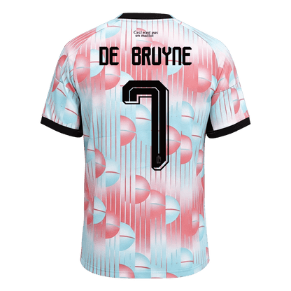 DE BRUYNE #7 Maillot Extérieur Belgique - Coupe du Monde 2026 Bleu et Rose