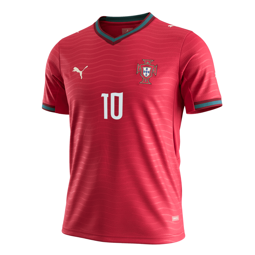 BERNARDO #10 Portugal Domicile Maillot - Coupe du Monde 2026 Rouge - Super