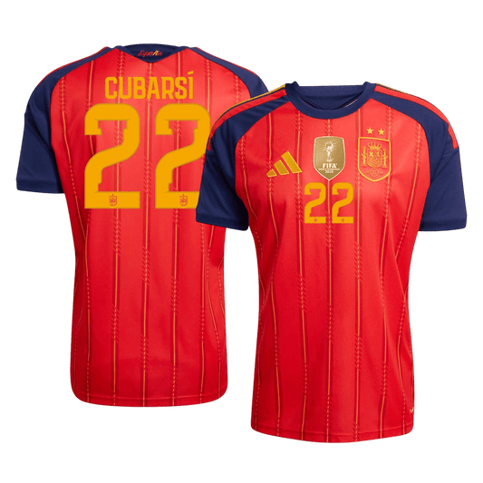 CUBARSÍ #22 Espagne Domicile Maillot - Coupe du Monde 2026 Rouge