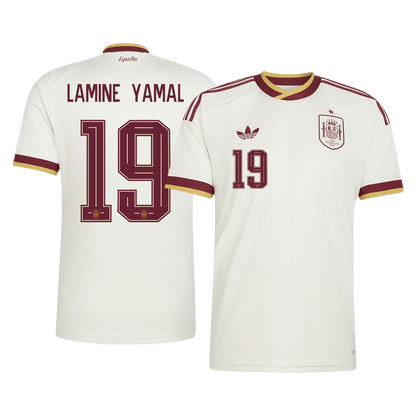 LAMINE YAMAL #19 Espagne Maillot Extérieur - Coupe du Monde 2026 Blanc