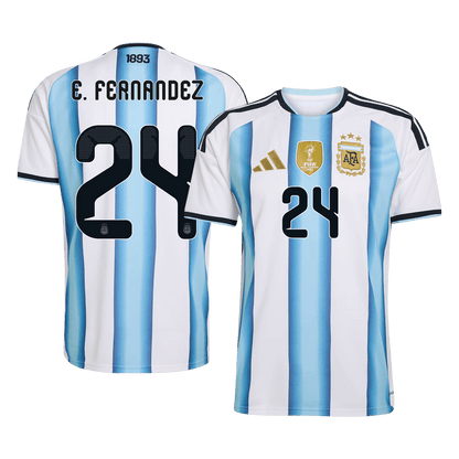 E. FERNANDEZ #24 Argentine Domicile Maillot - Coupe du Monde 2026 Blue&White - Super