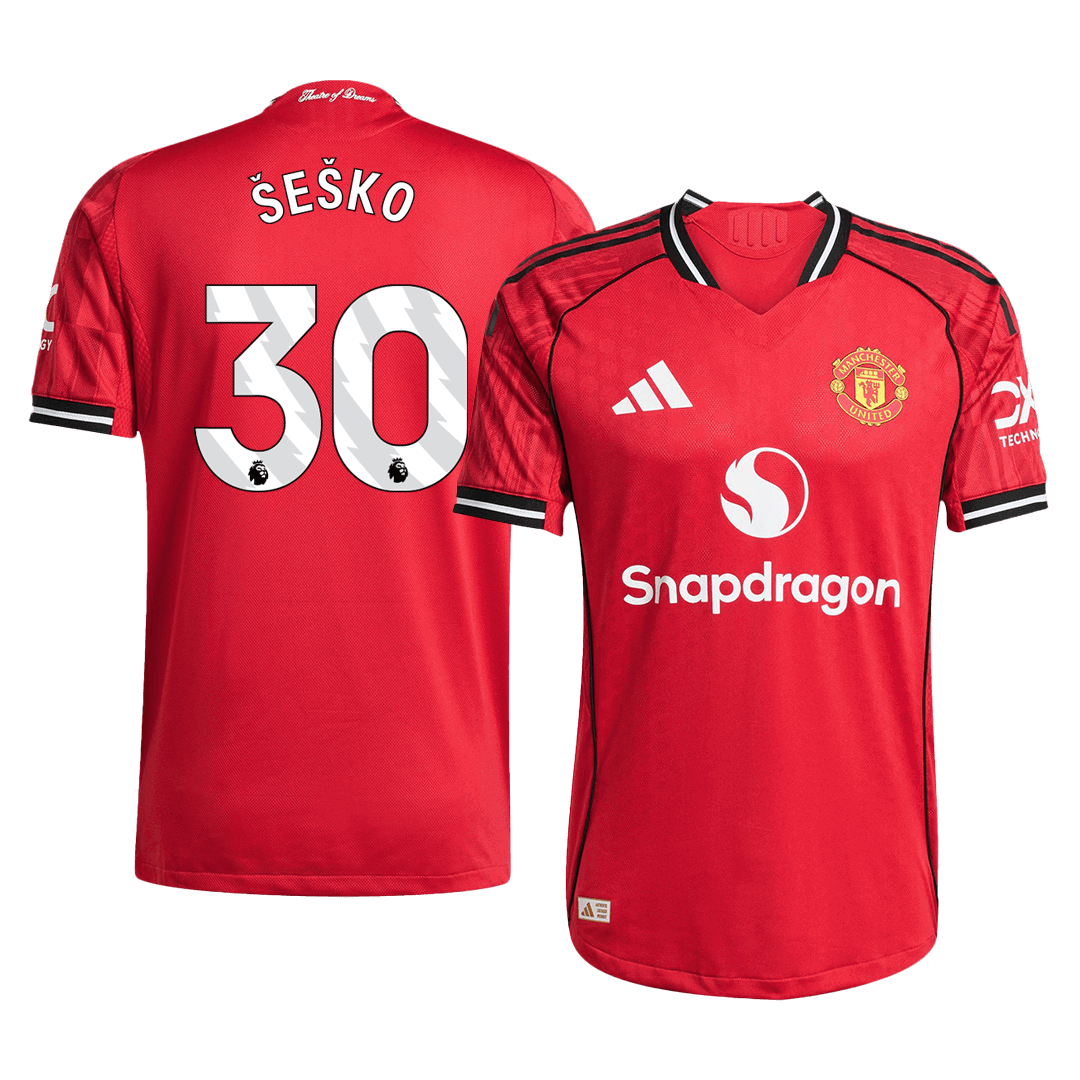 ŠEŠKO #30 Manchester United Domicile Maillot 2025/26 Rouge Joueur