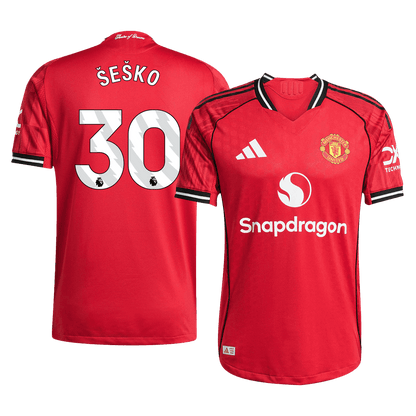 ŠEŠKO #30 Manchester United Domicile Maillot 2025/26 Rouge Joueur