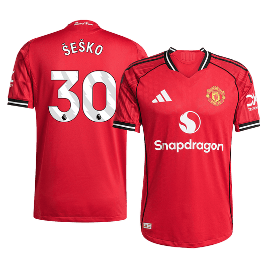 Maillot Domicile Manchester United 2025/26 Rouge Joueur ŠEŠKO #30